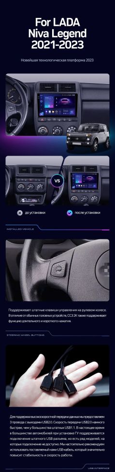 Штатная магнитола Teyes CC3 4/32 Lada Niva Legend (2021-2023)