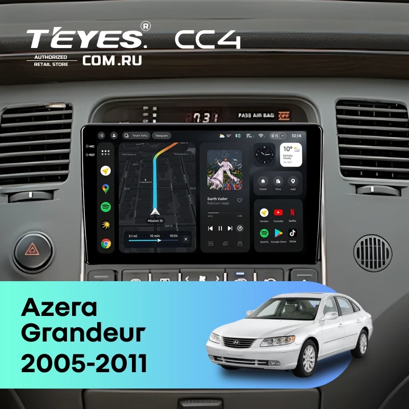 Штатная магнитола Teyes CC4 6/64 Hyundai Grandeur (2005-2011)