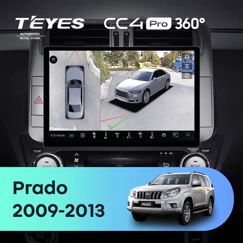 Штатная магнитола Teyes CC4 Pro 360 12/256 Toyota Land Cruiser Prado 150 (2009-2013) F1 Тип-B (13")