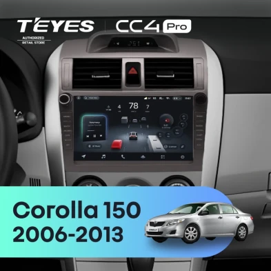 Штатная магнитола Teyes CC4 Pro 8/128 Toyota Corolla 150 (2006-2013) F2 с кнопками