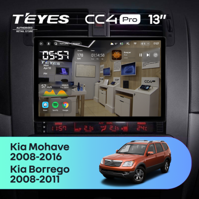 Штатная магнитола Teyes CC4 Pro 8/128 Kia Mohave (2008-2016) (13&quot;)