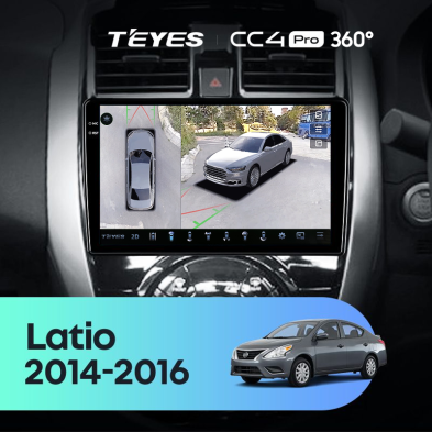 Штатная магнитола Teyes CC4 Pro 360 8/128 Nissan Latio N17 (2014-2016) Правый руль