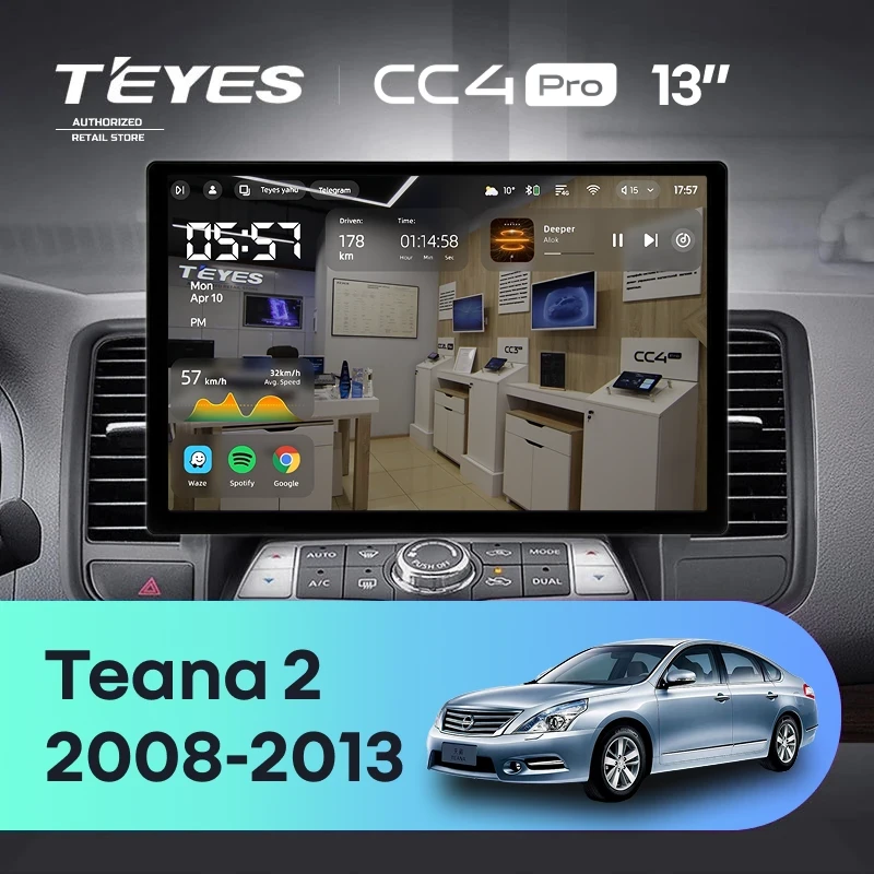 Штатная магнитола Teyes CC4 Pro 8/128 Nissan Teana J32 (2008-2013) Тип-A (13")