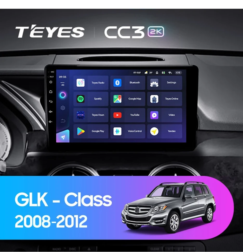 Штатная магнитола Teyes CC3 2K 4/32 Mercedes-Benz GLK-Class X204 (NTG 4.0) (2008-2012)