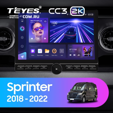 Штатная магнитола Teyes CC3 2K 6/128 Mercedes-Benz Sprinter (2018-2022) F1 (13&quot; с кнопками)