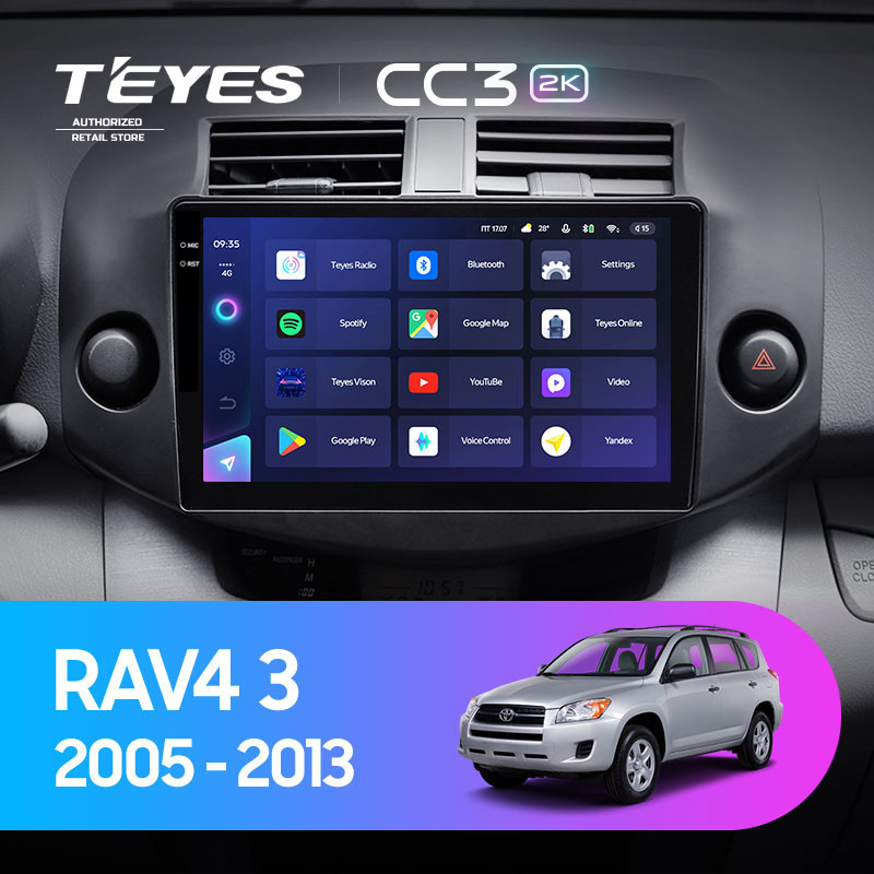 Штатная магнитола Teyes CC3 2K 4/32 Toyota RAV4 3 XA30 (2005-2013) F2 10"