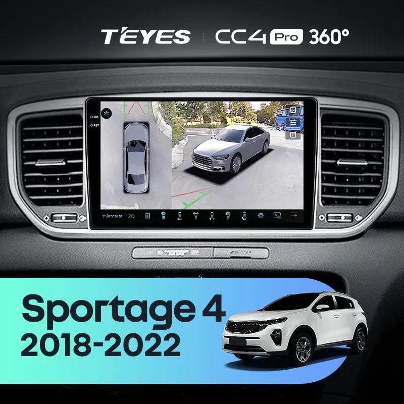 Штатная магнитола Teyes CC4 Pro 360 8/128 Kia Sportage 4 QL (2018-2022) Тип-B
