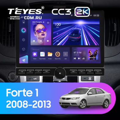 Штатная магнитола Teyes CC3 2K 6/128 Kia Forte 1 (2008-2013) F2 (13&quot; с кнопками)