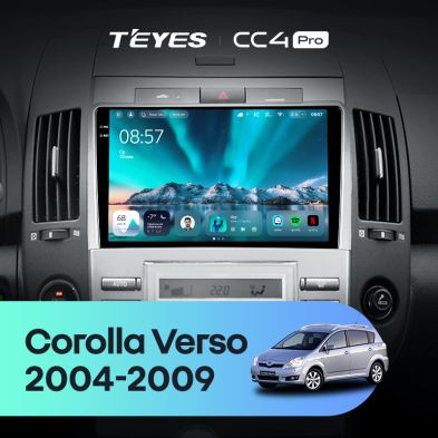 Штатная магнитола Teyes CC4 Pro 8/128 Toyota Corolla Verso AR10 (2004-2009) F2