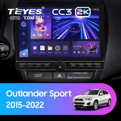 Штатная магнитола Teyes CC3 2K 6/128 Mitsubishi Outlander Sport (2015-2022) Тип-A (13" с кнопками)