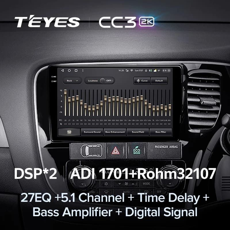 Штатная магнитола Teyes CC3 2K 360 6/128 Mitsubishi Outlander 3 GF0W GG0W (2012-2018) Тип-A Правый руль