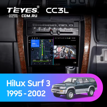 Штатная магнитола Teyes CC3L 4/64 Toyota Hilux Surf 3 N180 (1995-2002 ) Правый руль