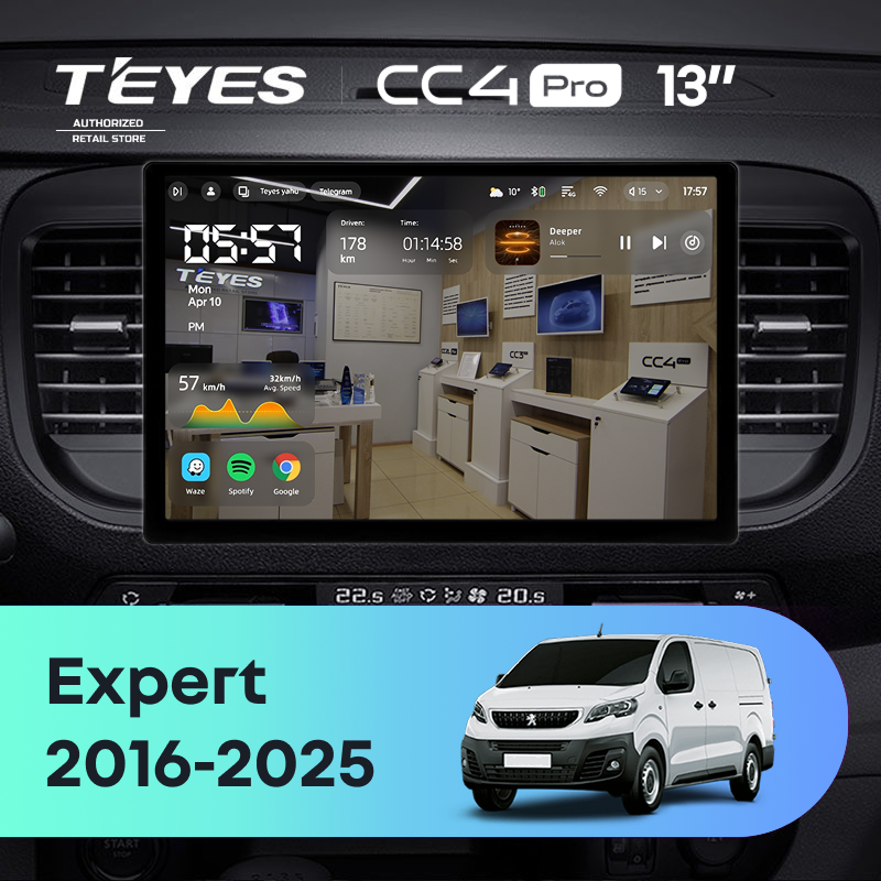 Штатная магнитола Teyes CC4 Pro 8/128 Peugeot Expert (2016-2025) (13")