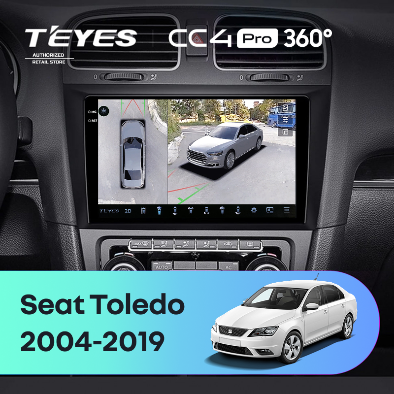Штатная магнитола Teyes CC4 Pro 360 12/256 Seat Toledo (2004-2019)
