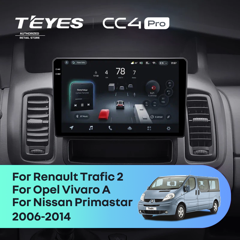 Штатная магнитола Teyes CC4 Pro 8/128 Nissan Primastar (2006-2014) Тип-C