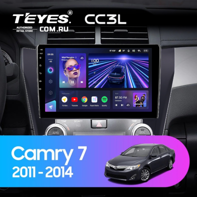 Штатная магнитола Teyes CC3L 4/64 Toyota Camry 7 XV 50 55 (2011-2014) (черная) F2