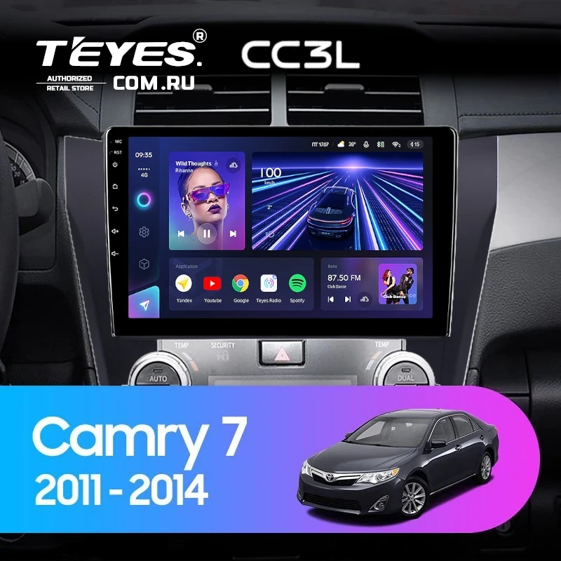 Штатная магнитола Teyes CC3L 4/64 Toyota Camry 7 XV 50 55 (2011-2014) (черная) F2
