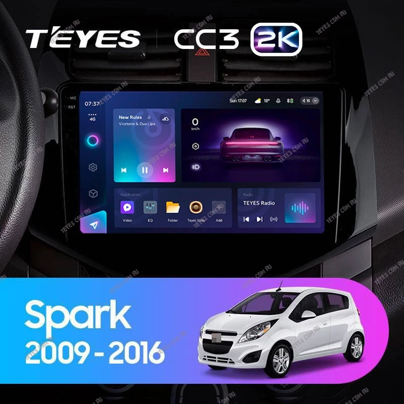Штатная магнитола Teyes CC3 2K 4/64 Chevrolet Spark M300 (2009-2016) F1