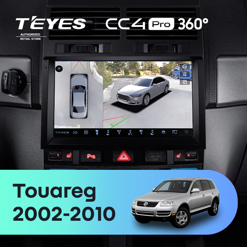 Штатная магнитола Teyes CC4 Pro 360 8/128 Volkswagen Touareg GP (2002-2010) F2