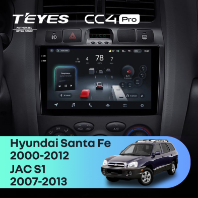 Штатная магнитола Teyes CC4 Pro 8/128 Hyundai Santa Fe SM (2000-2012)