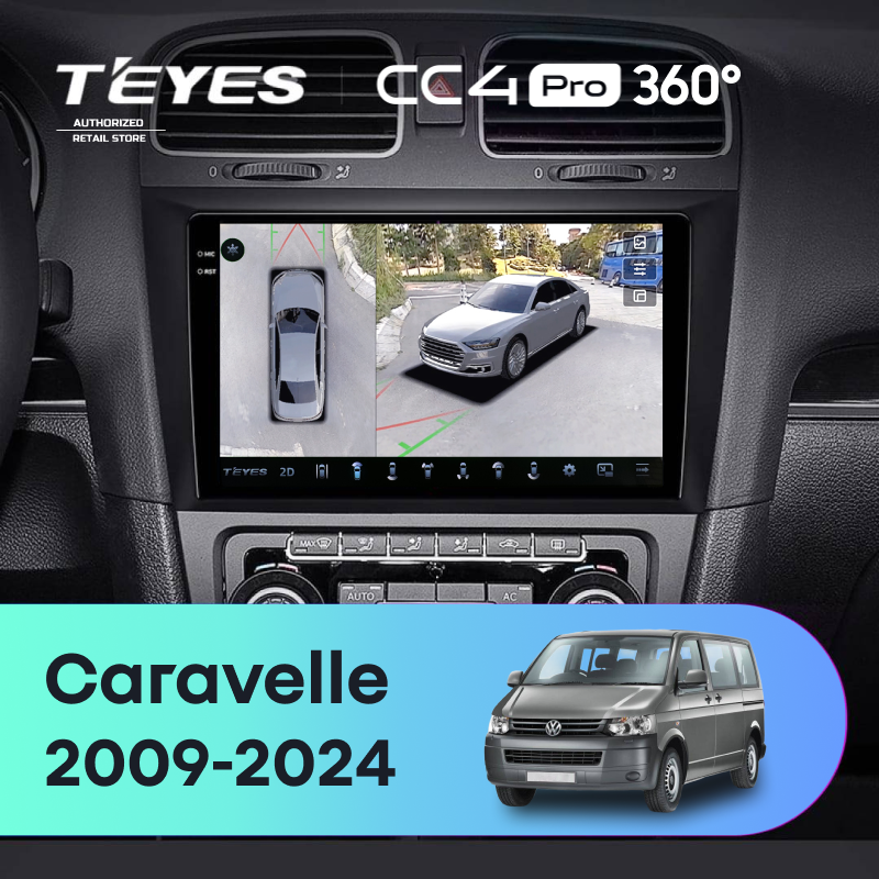 Штатная магнитола Teyes CC4 Pro 360 8/128 Volkswagen Caravelle (2009-2024)