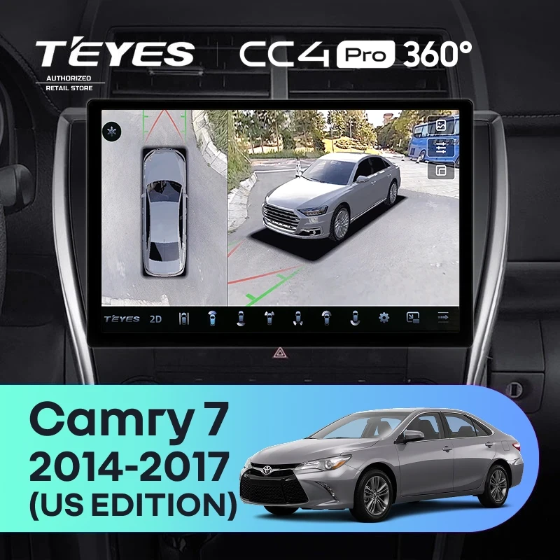Штатная магнитола Teyes CC4 Pro 360 12/256 Toyota Camry 7 XV 50 55 (2014-2017) (North America) F5 (13")