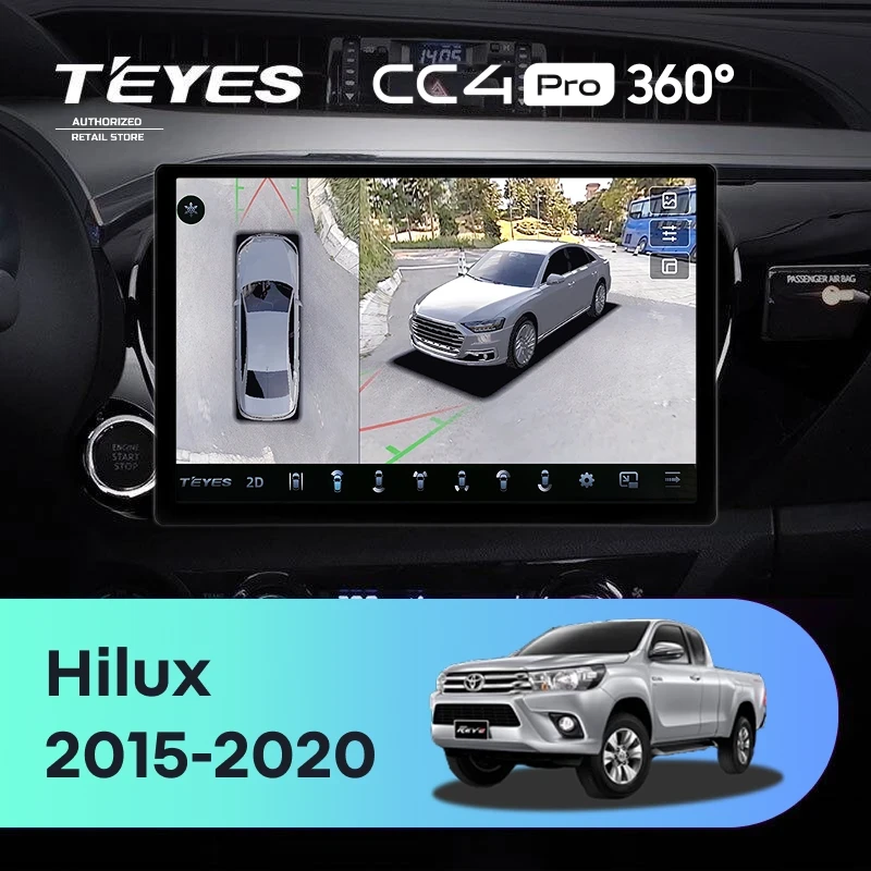 Штатная магнитола Teyes CC4 Pro 360 12/256 Toyota Hilux Pick Up (2015-2020) (11")