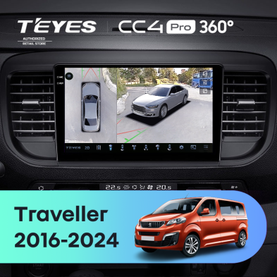 Штатная магнитола Teyes CC4 Pro 360 12/256 Peugeot Traveller (2016-2024)