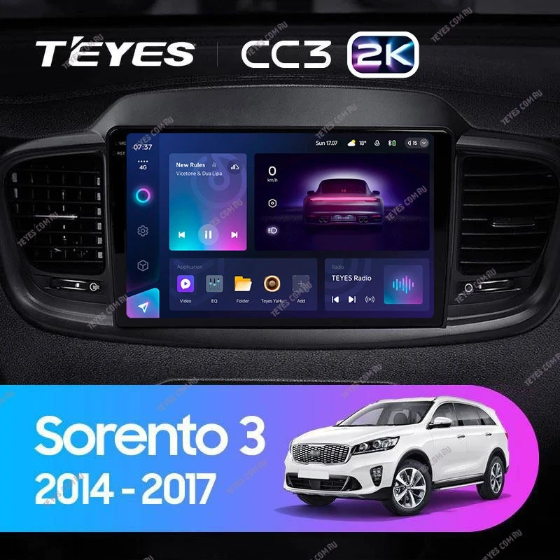 Штатная магнитола Teyes CC3 2K 360 6/128 Kia Sorento 3 Prime (2014-2017) Тип-A
