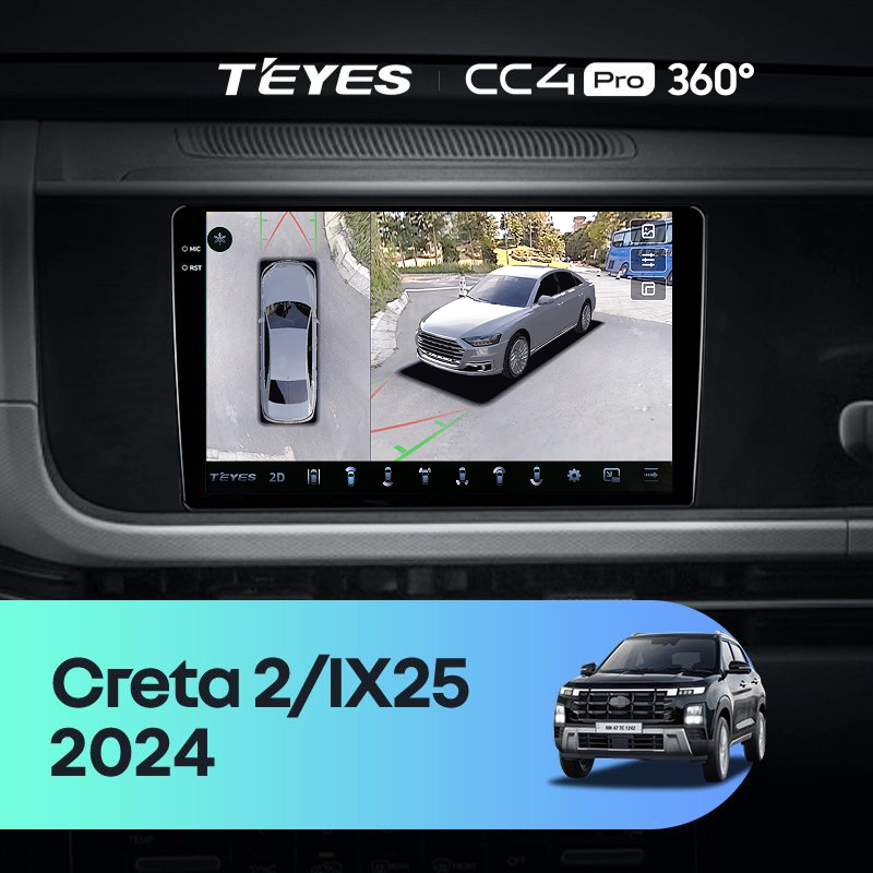 Штатная магнитола Teyes CC4 Pro 360 8/128 Hyundai Creta 2 IX25 2024
