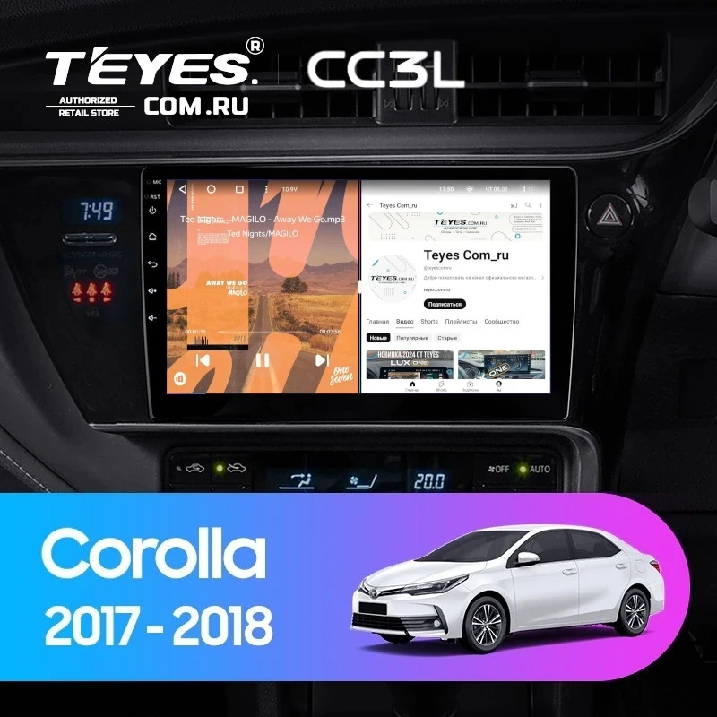 Штатная магнитола Teyes CC3L 4/32 Toyota Corolla (2017-2018) Тип-A
