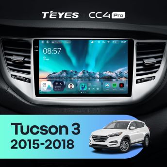 Штатная магнитола Teyes CC4 Pro 12/256 Hyundai Tucson 3 (2015-2018) Тип-B