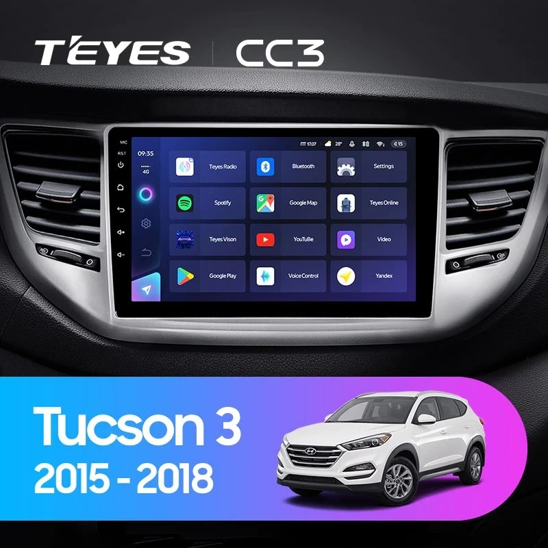 Штатная магнитола Teyes CC3 4/32 Hyundai Tucson 3 (2015-2018) Тип-B