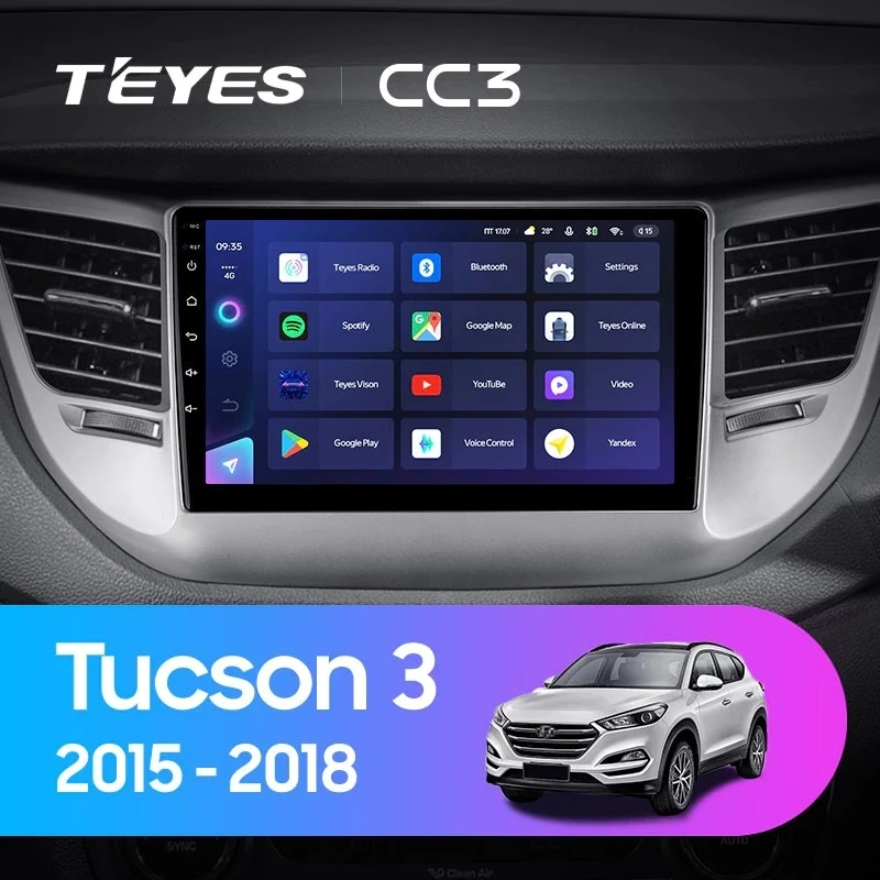 Штатная магнитола Teyes CC3 4/32 Hyundai Tucson 3 (2015-2018) Тип-B