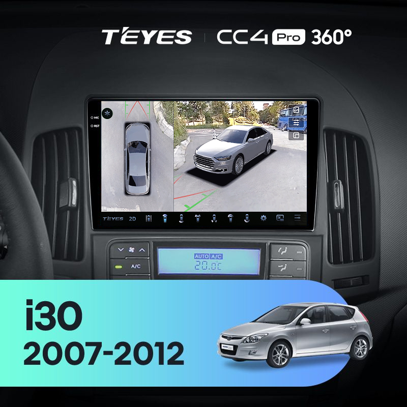 Штатная магнитола Teyes CC4 Pro 360 8/128 Hyundai i30 1 FD (2007-2012) F2