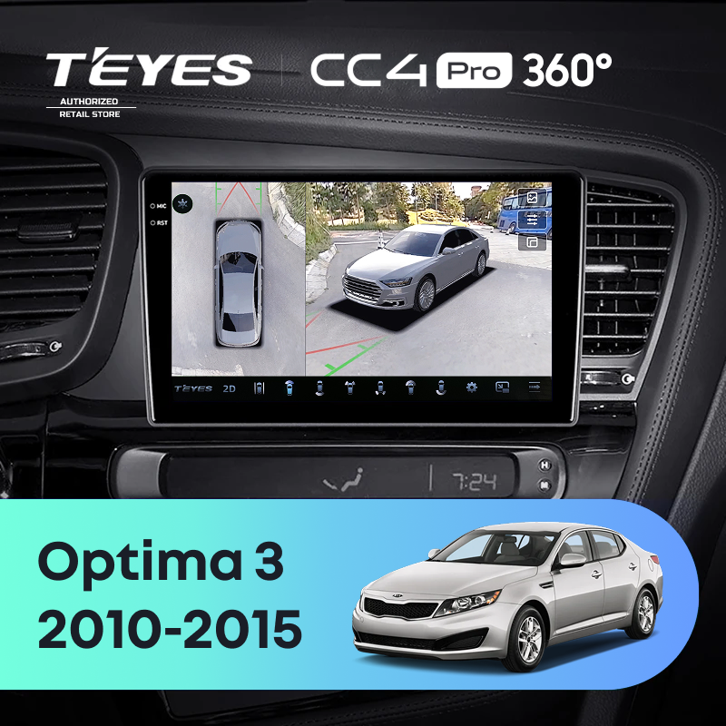 Штатная магнитола Teyes CC4 Pro 360 8/128 Kia Optima 3 TF (2010-2015) F2