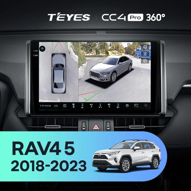 Штатная магнитола Teyes CC4 Pro 360 12/256 Toyota RAV4 5 XA50 (2018-2023) F2 Тип-A