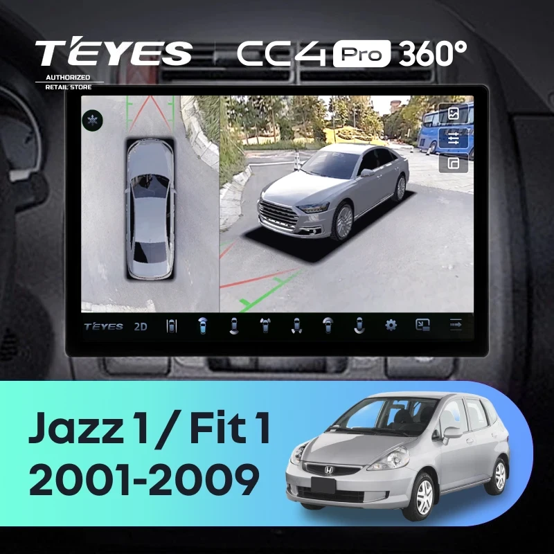 Штатная магнитола Teyes CC4 Pro 360 12/256 Honda Jazz 1 (2001-2009) (13")