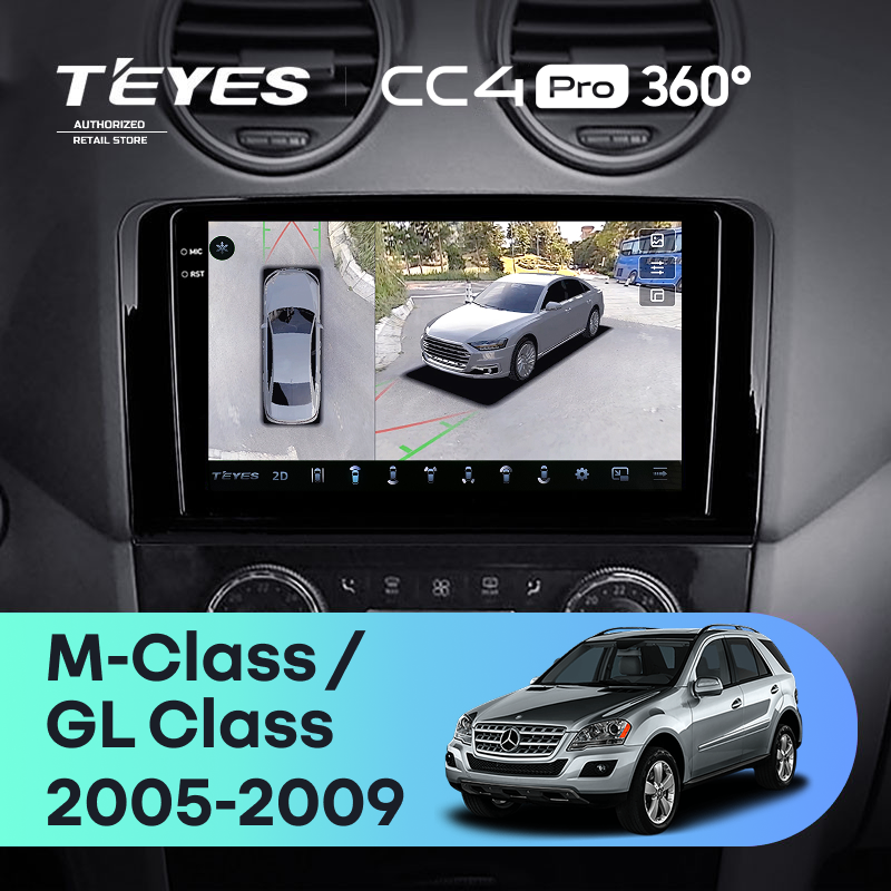 Штатная магнитола Teyes CC4 Pro 360 8/128 Mercedes-Benz ML-Class (2005-2009) F1