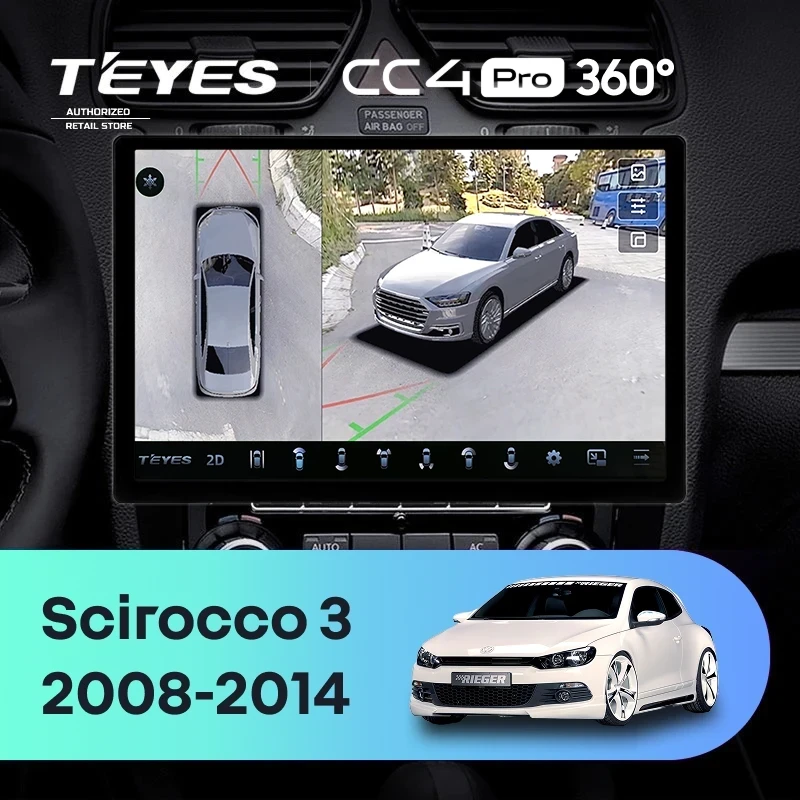 Штатная магнитола Teyes CC4 Pro 360 12/256 Volkswagen Scirocco (2008-2014) F1 (13")