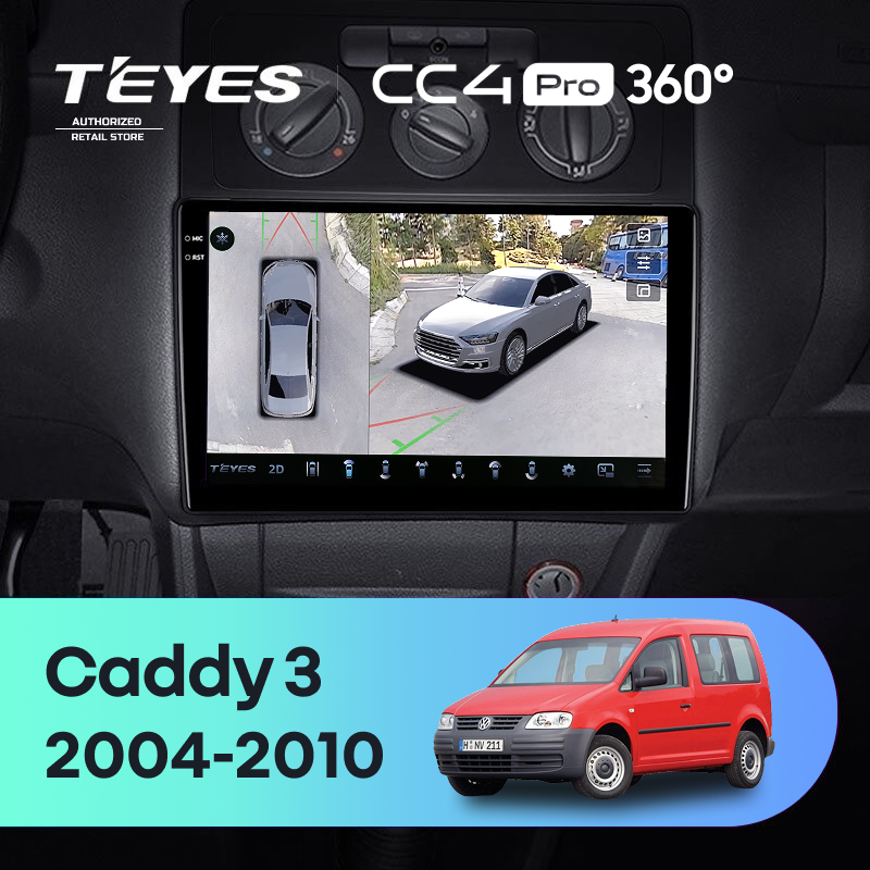 Штатная магнитола Teyes CC4 Pro 360 12/256 Volkswagen Caddy 2K (2004-2010)