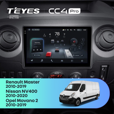 Штатная магнитола Teyes CC4 Pro 12/256 Renault Master (2010-2019) F2