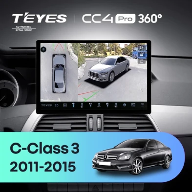 Штатная магнитола Teyes CC4 Pro 360 12/256 Mercedes-Benz C-Class W204 C204 S204 (2011-2015) (11")