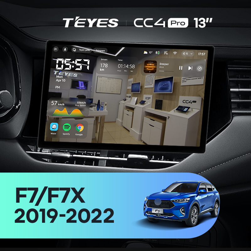 Штатная магнитола Teyes CC4 Pro 8/128 Haval F7 F7X (2019-2022) (13")