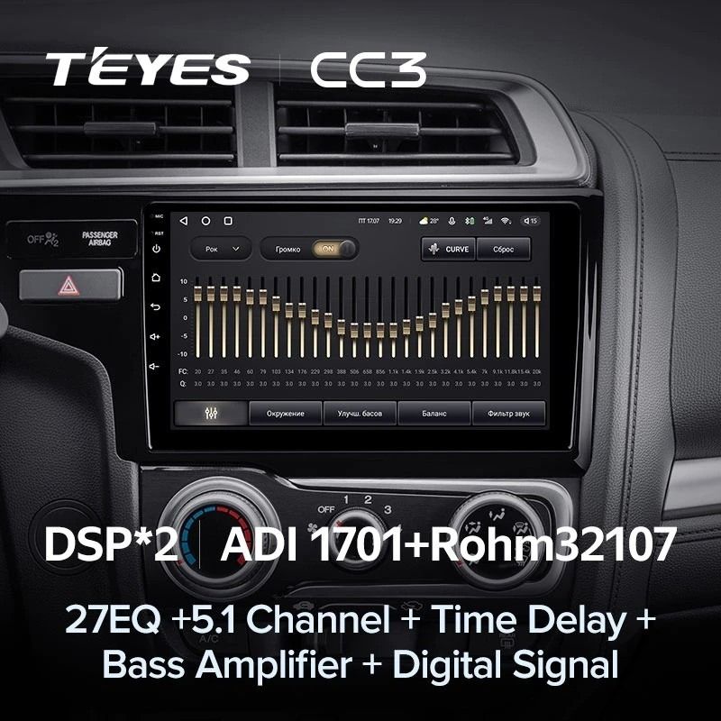 Штатная магнитола Teyes CC3 4/32 Honda Fit 3 GP GK (2013-2020) Тип-B