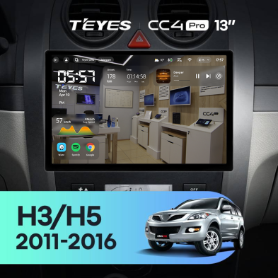 Штатная магнитола Teyes CC4 Pro 8/128 Haval H3 H5 (2011-2016) (13")