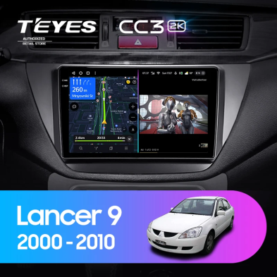 Штатная магнитола Teyes CC3 2K 4/64 Mitsubishi Lancer 9 CS (2000-2010)