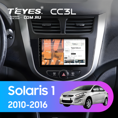 Штатная магнитола Teyes CC3L 4/64 Hyundai Solaris 1 (2010-2016) F4 (черно-серый)