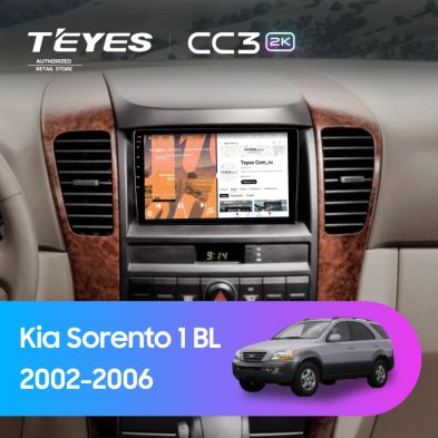 Штатная магнитола Teyes CC3 2K 6/128 Kia Sorento 1 BL (2002-2006)