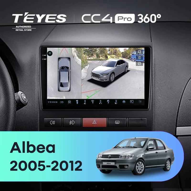 Штатная магнитола Teyes CC4 Pro 360 12/256 Fiat Albea (2005-2012)